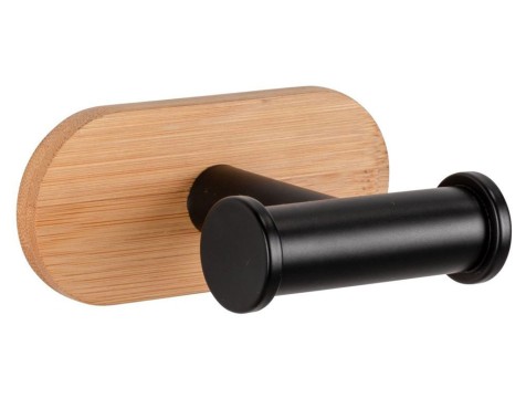 Percha Baño Orea Bambú/Inox Negro