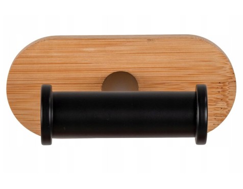 Percha Baño Orea Bambú/Inox Negro