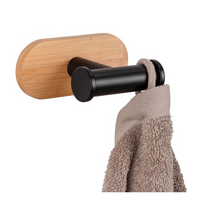 Percha Baño Orea Bambú/Inox Negro