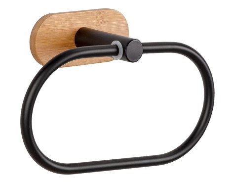 Toallero Aro Orea Bambú/Inox Negro