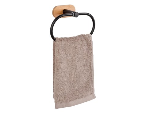 Toallero Aro Orea Bambú/Inox Negro