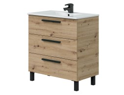 Mueble De Baño 3 Cajones Athena Roble Nodi