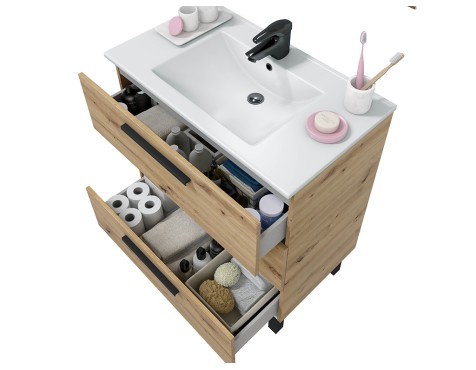 Mueble De Baño 3 Cajones Athena Roble Nodi