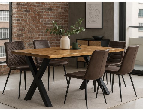 Mesa Comedor Fija Sabina Madera Y Metal