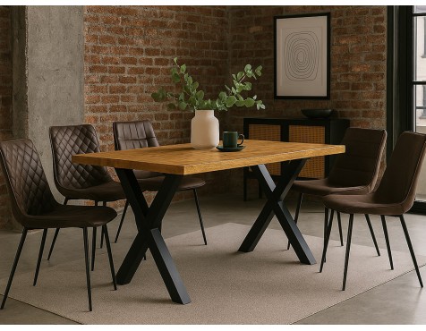 Mesa Comedor Fija Sabina Madera Y Metal