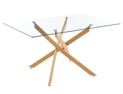 Mesa Salón Fija Erika Madera Y Cristal 10mm
