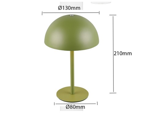 Lámpara De Mesa Munoz Verde Recargable