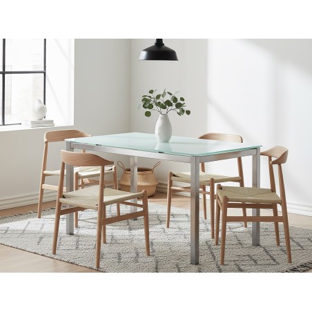Mesa Cocina De Cristal Extensible Cameron