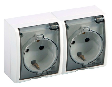 Base Enchufe Doble Simon Aquarius Blanco