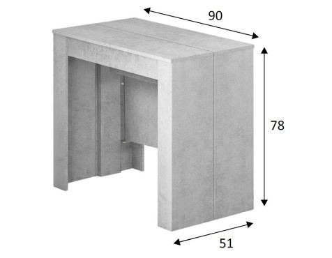 Mesa Extensible Consola Cemento