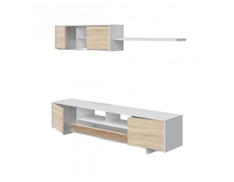 Conjuno Comedor Tv Varys Roble Canadian Blanco