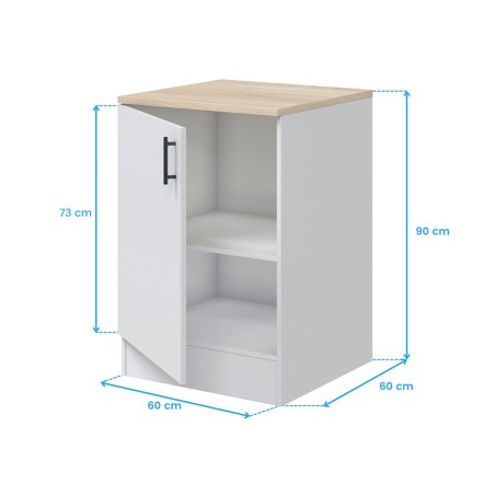 Módulo Bajo Cocina Kira 1 Puerta Blanco/Roble