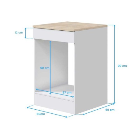 Módulo Bajo Cocina Kira Horno Blanco/Roble