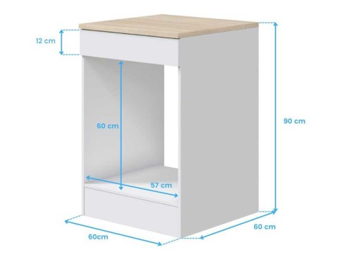 Módulo Bajo Cocina Kira Horno Blanco/Roble