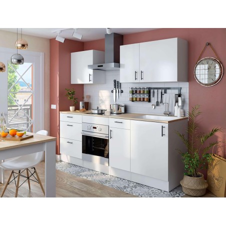 Módulo Bajo Cocina Kira Horno Blanco/Roble