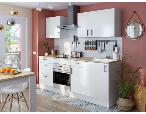 Módulo Bajo Cocina Kira Horno Blanco/Roble