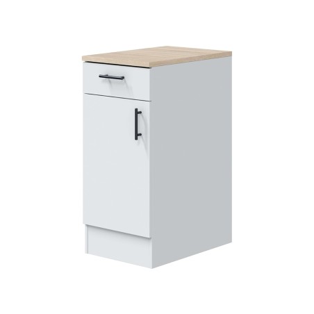Módulo Bajo Kira 1 Puerta + 1 Cajón Blanco/Roble