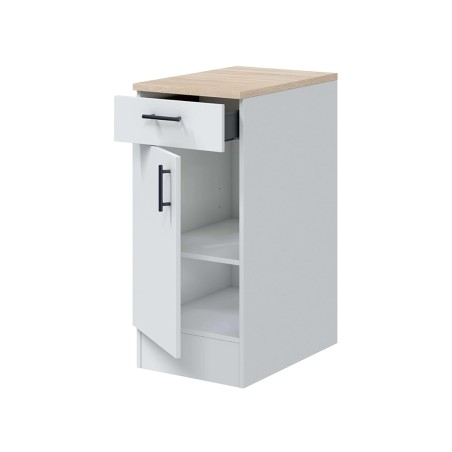 Módulo Bajo Kira 1 Puerta + 1 Cajón Blanco/Roble