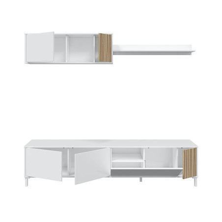 Mueble Comedor Ethna + Estante Blanc Artik Natural