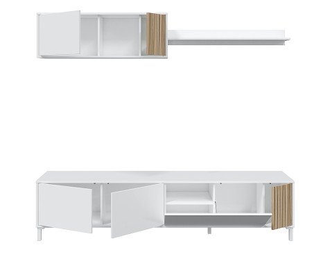 Mueble Comedor Ethna + Estante Blanc Artik Natural