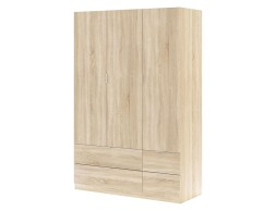Armario 3 Puertas+4 Cajones Roble Canadian