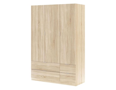 Armario 3 Puertas+4 Cajones Roble Canadian