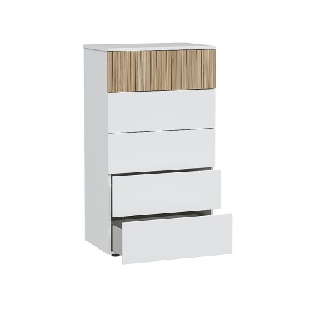 Cómoda 5 Cajones Ethna Blanco Artik/Natural