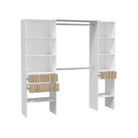 Armario Vestidor 3 Cajones Ethna Blanc Artik/Natur