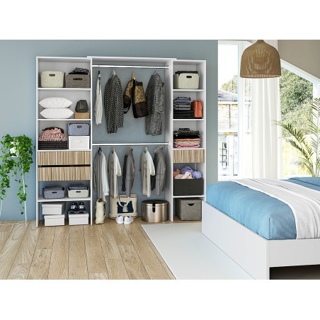 Armario Vestidor 3 Cajones Ethna Blanc Artik/Natur