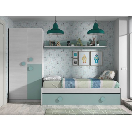 Armario Juvenil Enjoy Blanco Alpes Verd Acqua