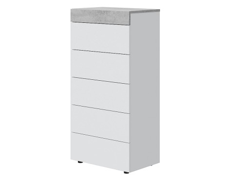 Cómoda 5 Cajones Tekkan Blanco Artik Gris Cemento