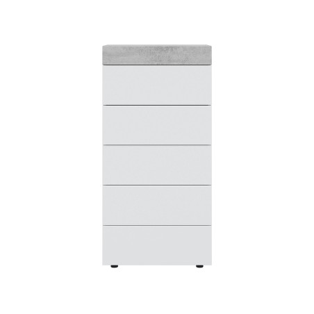 Cómoda 5 Cajones Tekkan Blanco Artik Gris Cemento