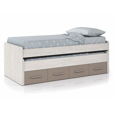 Cama Doble Ares Blanco Alpes/Basalto