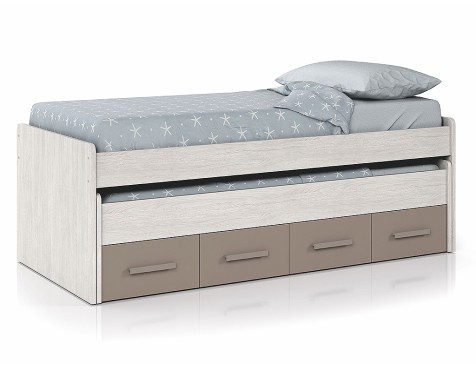Cama Doble Ares Blanco Alpes/Basalto