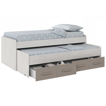 Cama Doble Ares Blanco Alpes/Basalto