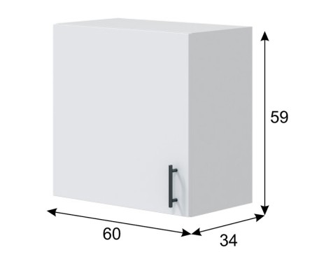 Mueble Alto Cocina Kira 1 Puerta Blanco