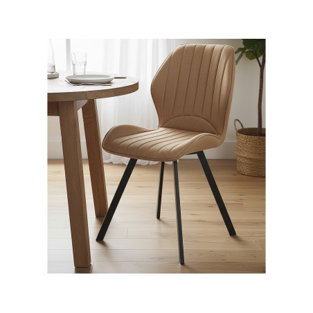 Juego 4 Sillas De Comedor Delaware Marrón Canela
