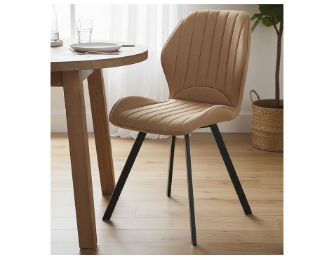 Juego 4 Sillas De Comedor Delaware Marrón Canela