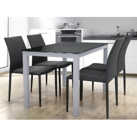 Mesa Fija De Comedor Cadell Gris/Negro