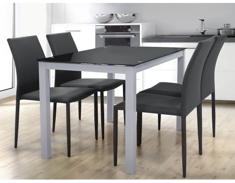 Mesa Fija De Comedor Cadell Gris/Negro