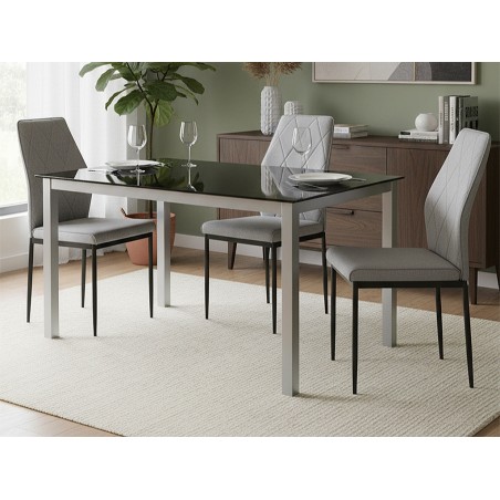 Mesa Fija De Comedor Cadell Gris/Negro