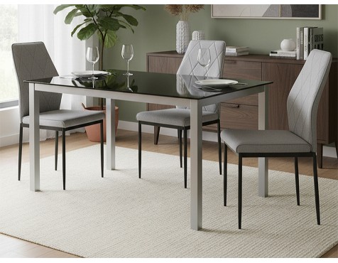 Mesa Fija De Comedor Cadell Gris/Negro