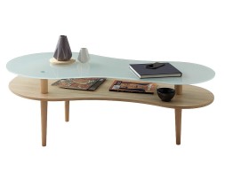 Mesa De Centro Peanut Cristal Blanco
