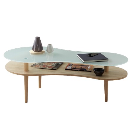 Mesa De Centro Peanut Cristal Blanco