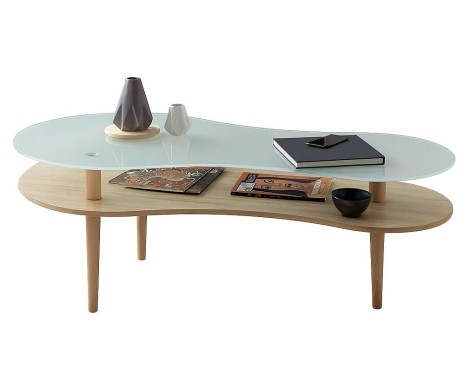 Mesa De Centro Peanut Cristal Blanco