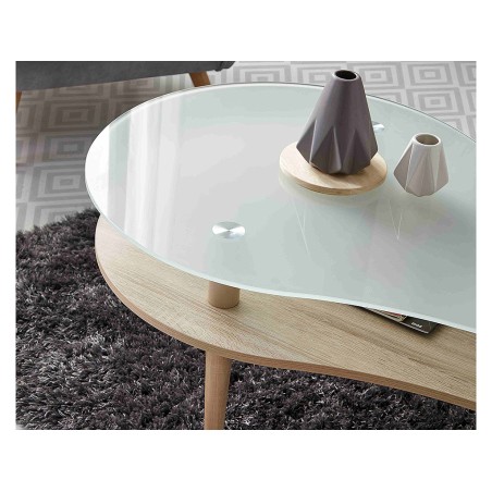 Mesa De Centro Peanut Cristal Blanco