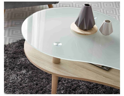 Mesa De Centro Peanut Cristal Blanco