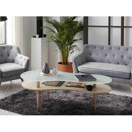 Mesa De Centro Peanut Cristal Blanco
