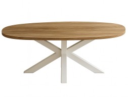 Mesa De Centro Stacy Oval Roble/Blanco