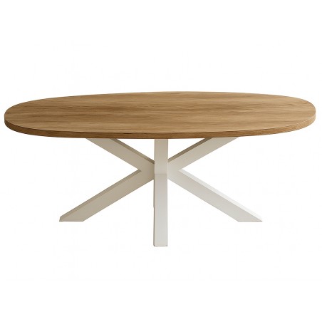 Mesa De Centro Stacy Oval Roble/Blanco